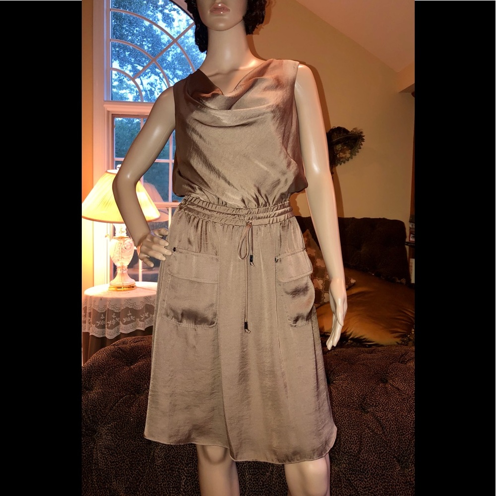 Vince Camuto Light Brown Sleeveless Dress Sz 2